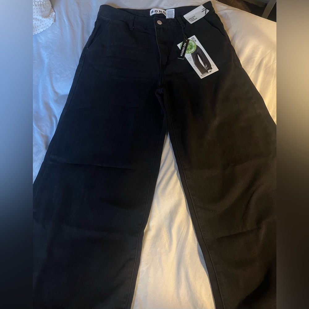 S.O.N.G High arise Flood Trouser Black Jeans 7/28
